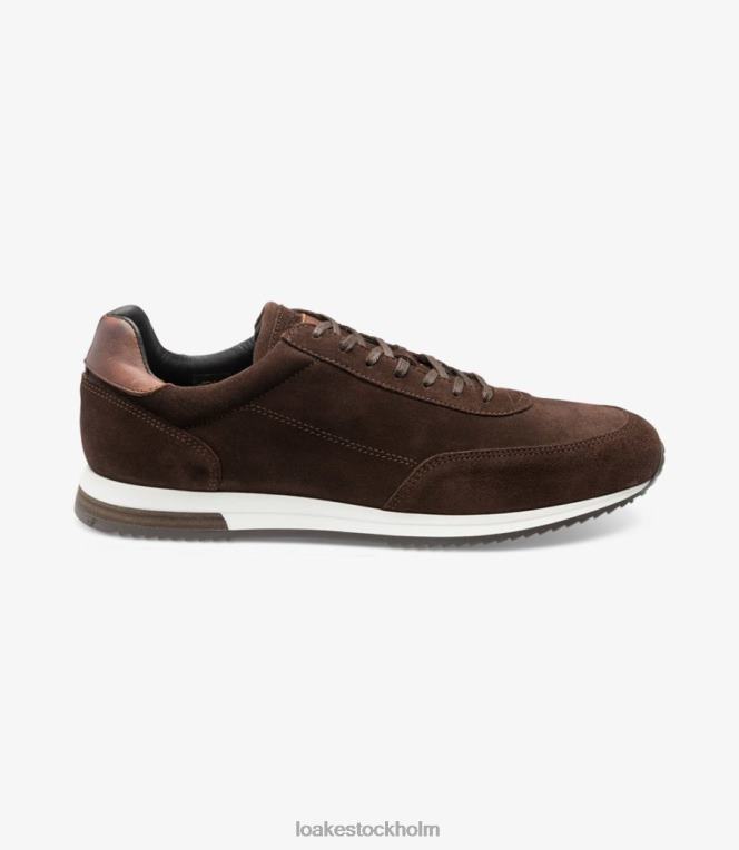 Loake räcke sneakers och sneakers mörkbrun mocka X288N43