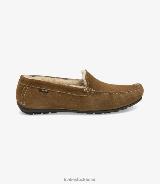 Loake vaktar tofflor skor brun mocka X288N203