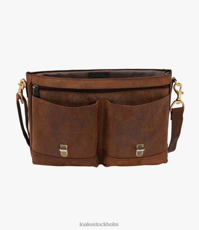 Loake blackfriars portfölj läder brun vaxad mocka X288N229